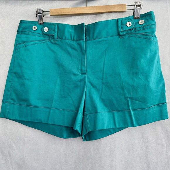 White House Black Market Pants - White House Black Market Womans Chino Shorts Size 10 Teal Aqua Stretchy Elegant